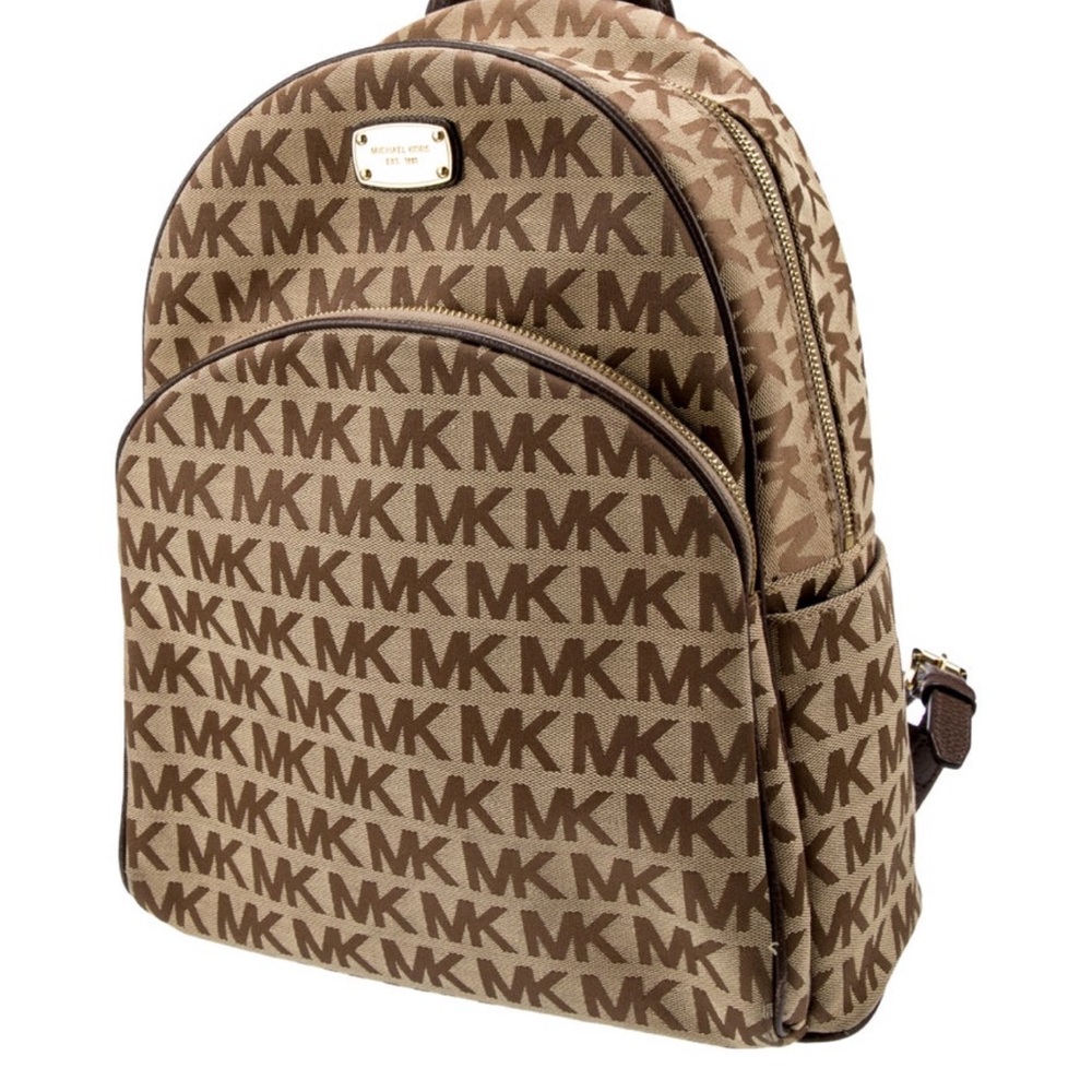 Michael Kors Brown Canvas Backpack with Monogram - Picture 3 of 6